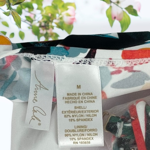 Anne Cole Sunset Flower Knot Bandeau M - Picture 8 of 8